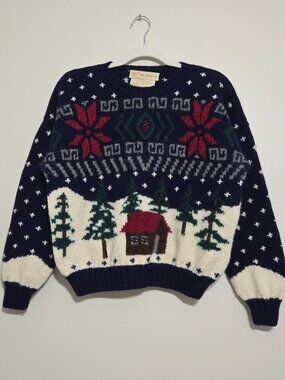 Vintage Braemar 100% wool novelty/Christmas sweater size L